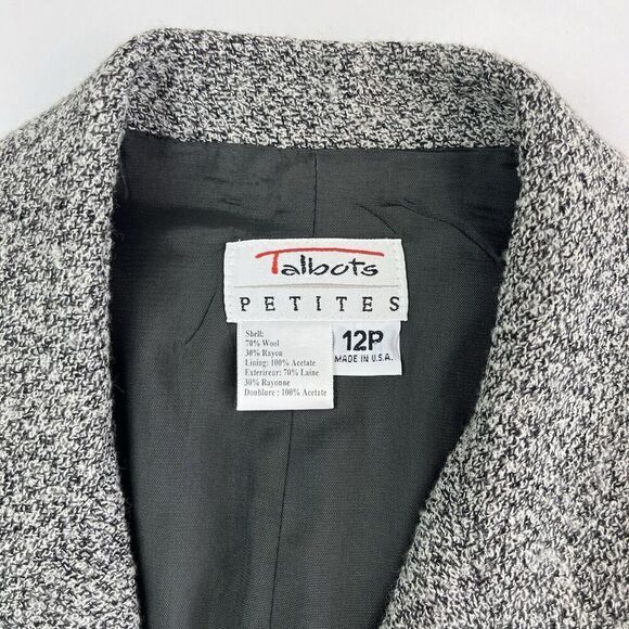 Talbots vintage Wool Tweed Jacket 12P Blazer Preppy Capsule Academia - Picture 4 of 11